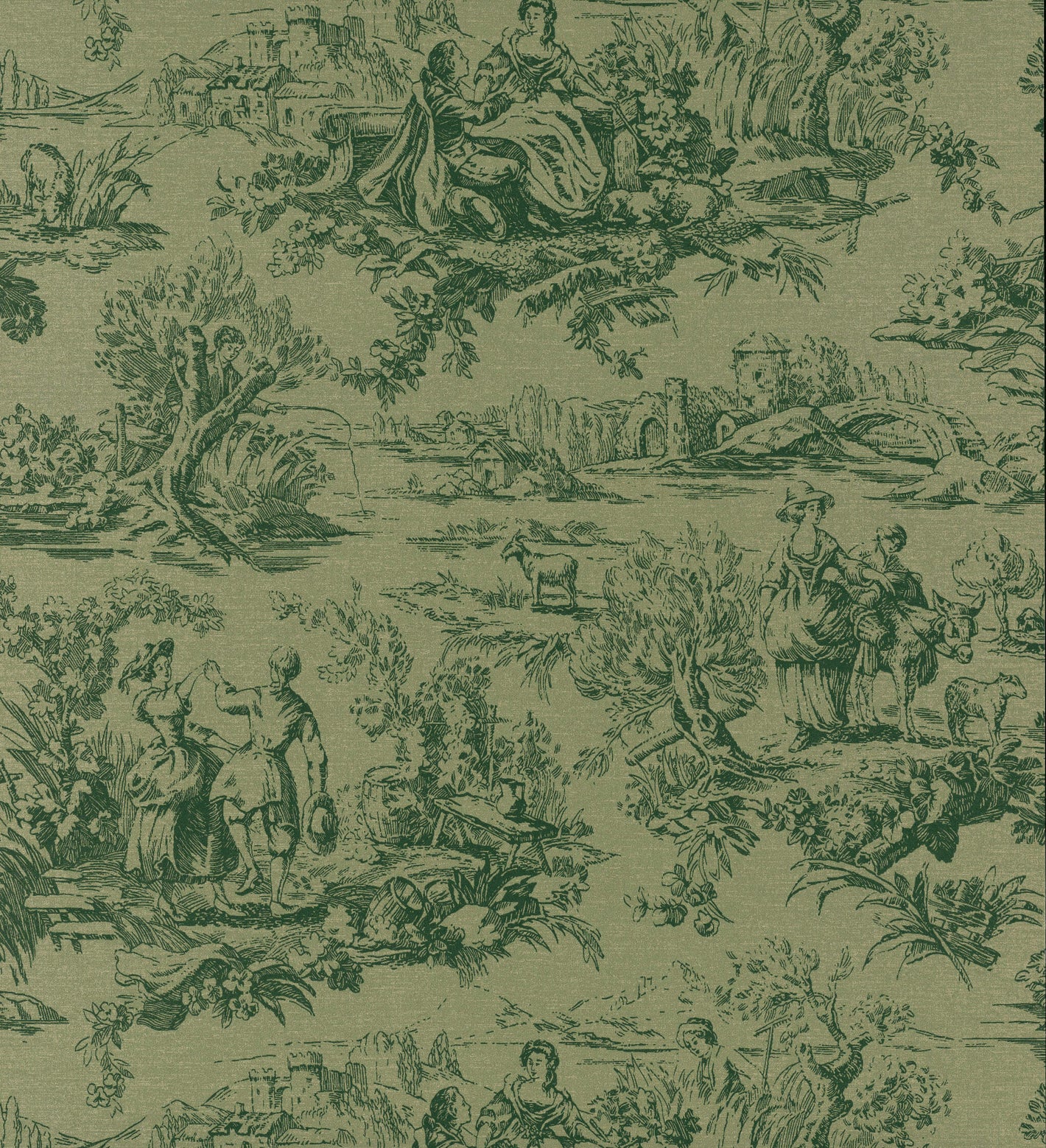 Lovers' Toile - Dark Brunswick Green