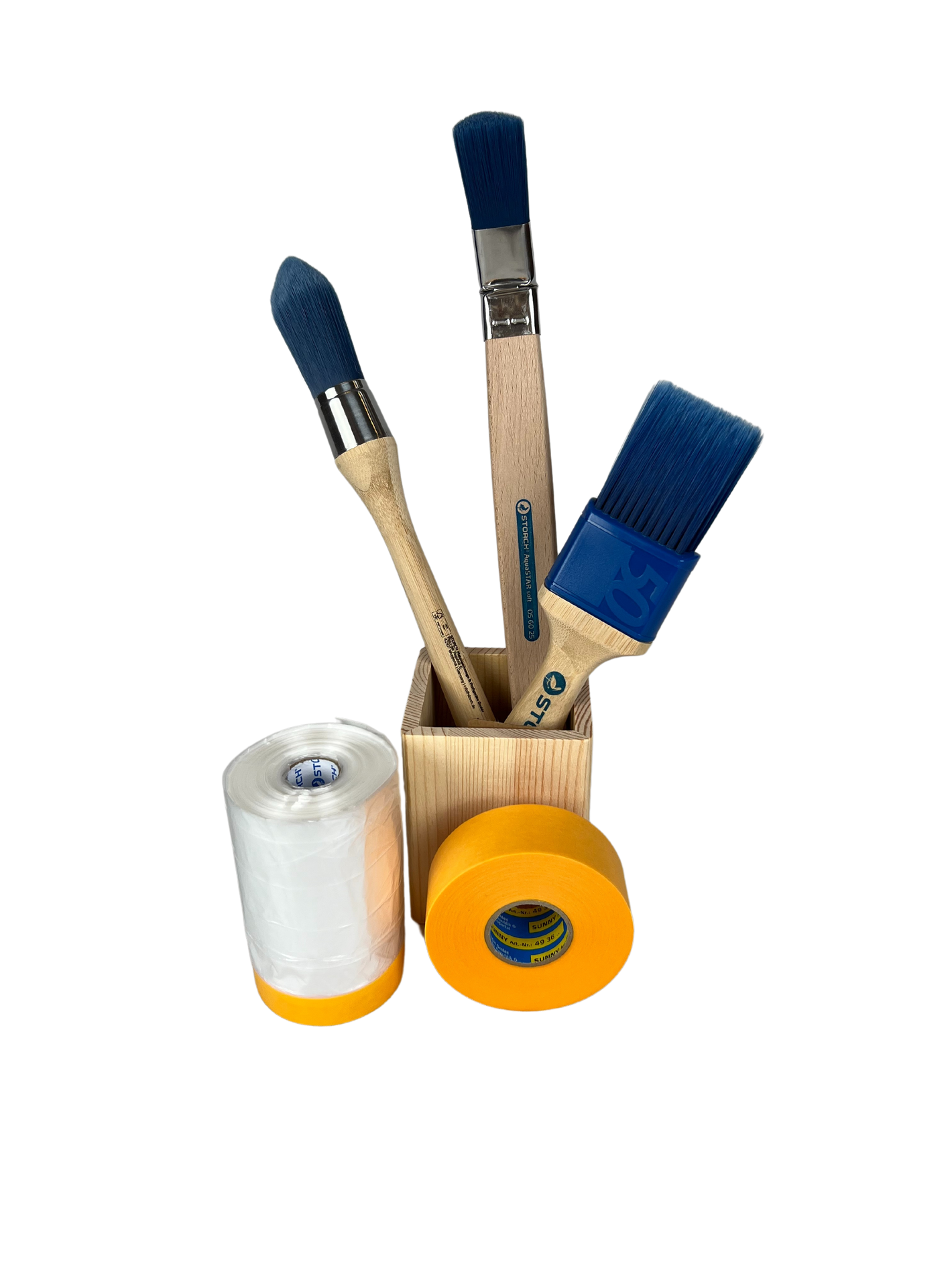 Lackierpinsel-Set inkl. Abdeckmaterial - Perfekt für Lackierarbeiten